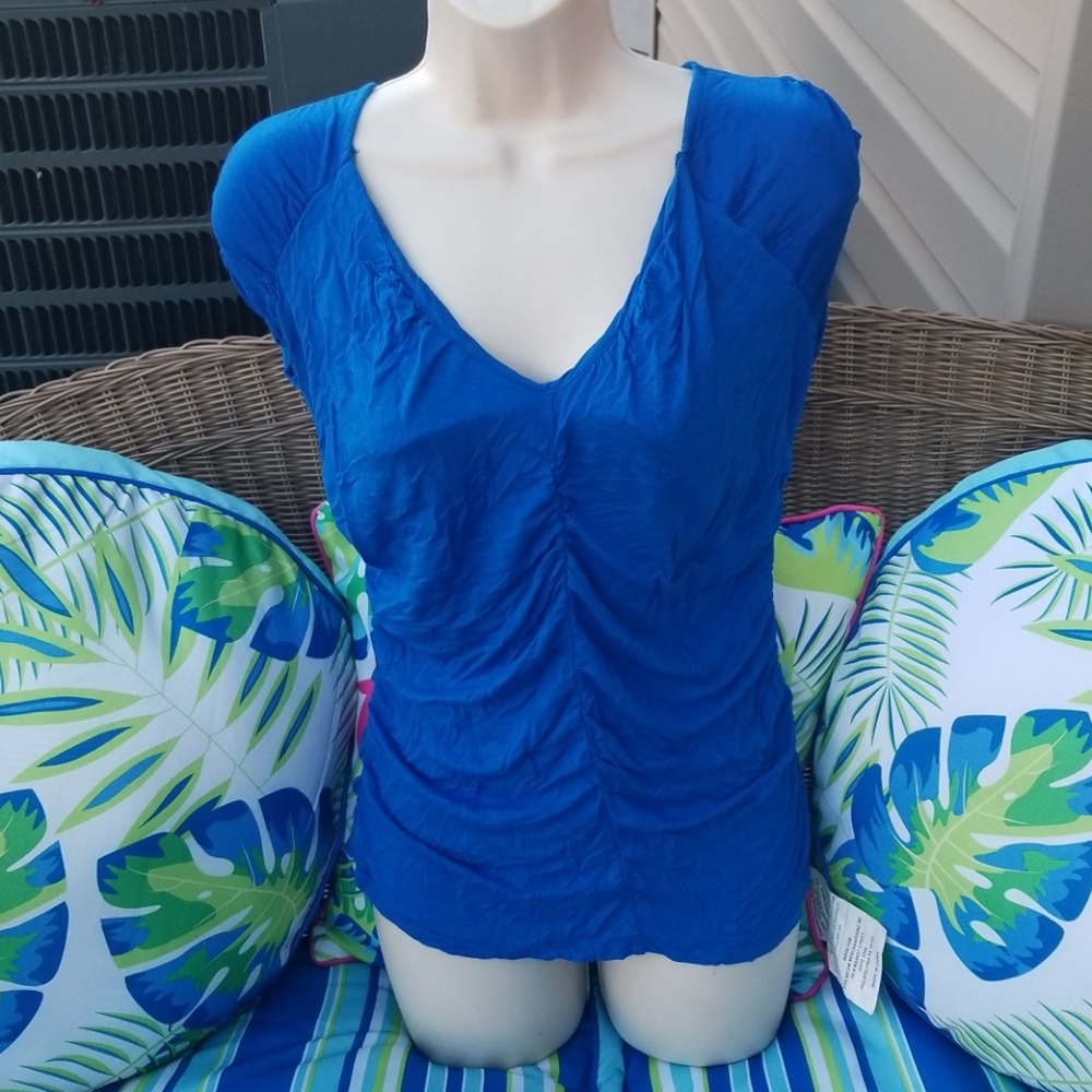 Dots blue blouse